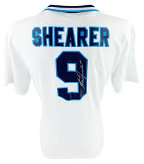 Ah, if only this didn't have to have white numbers! Signed Alan Shearer Jersey England Euro 1996 Shirt Firma Stella