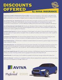 Plus, you'll get 10% off when you add. Auto Discounts Offered By Aviva Insurance Preferred Insurance