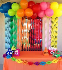 In half, in quarters then. Simple Home Decoration For Birthday Party Monster Birthday Parties Birthday Party Decorations Birthday Decorations