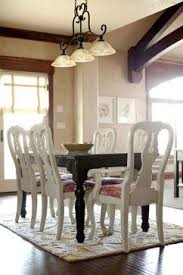 Painted Queen Anne Chairs For A More Contemporary Look Contemporary Dining Furniture White Chairs Wood Table Redo Dining Chairs