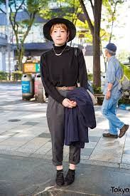 Harajuku Girl In Hat Turtleneck Retro Girl Jacket Cropped Pants Harajuku Girls Harajuku Fashion Street Japanese Street Fashion