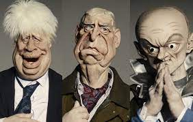 The prime minister's puppet has a mass of spiky blonde hair, while his key adviser, mr cummings, is seen in his trademark hoodie with a flamboyant silver collar. Spitting Image Boris Johnson And Prince Andrew Among New Puppets