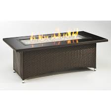 Outdoor Great Room Montego Coffee Table Fire Pit Tempered Black Glass Balsam Wicker Fire Pit Coffee Table Gas Firepit Fire Pit Table Top