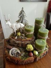 Mit Baumstammen Und Baumscheiben Schaffen Sie Die Schonste Dekoration Fur Die Weihnachtsdeko Weihnachten Weihnachtskerzen Weihnachtsdekoration
