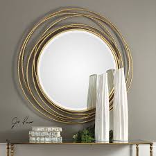 Whirlwind Round Accent Mirror Round Gold Mirror Framed Mirror Wall Mirror Wall