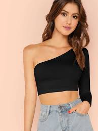 Price range (usd) us$ us$ ruched open back top. Shein Einfarbiges Crop Top Mit Einer Schulter Aktuelle Trends Gunstig Kaufen Shein Deutschland