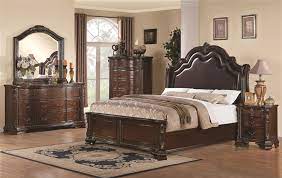 Ornate headboard with wood craved details. Maddison 6 Piece Bedroom Set In Warm Cappuccino Finish By Coaster 202260