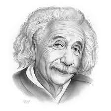 Inside both circles draw a large dot to serve as the eyes. Albert Einstein Was A German Born Theoretical Physicist Who Developed The Theory Of Relativity One Of T Art Drawings Sketches Einstein Drawing Einstein Sketch
