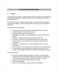 security policy templates security policy template 7 free word pdf ...