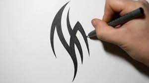 How To Draw A Simple Tribal Tattoo Design - Real Time Drawing - Youtube