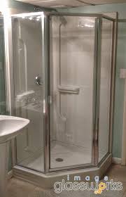 Semiframeless Neo Angle Shower Enclosure Installed Onto A Fiberglass Opening These Are Excellent Option Framed Shower Shower Doors Neo Angle Shower Enclosures