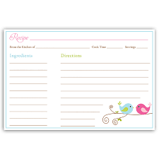 Love Birds Recipe Card Recipe Cards Template Recipe Cards Printable Free Recipe Cards