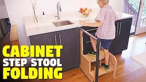 This pull out cabinet step stool is the most convenient way of giving your vertically challenged house mates quick access to the upper cabinets or countertop. This Folding Step Stool Pulls Out From Cabinet Youtube