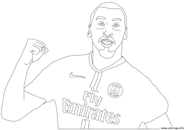Coloriage Zlatan Ibrahimovic Foot Paris Psg France Dessin PSG Paris  Saint-Germain à imprimer