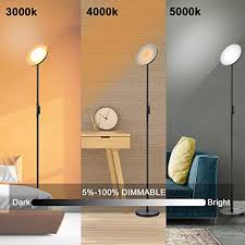 Possini euro design modern art deco tall floor lamp brushed nickel metal white linen hardback drum shade decor for living room. Floor Lamp 30w 2400lm Sky Led Modern Torchiere 3 Color Temperatures Super Bright Floor Lamps Tall Standing Pole Light With Remote Touch Control For Living Room Bed Room Office Black Pricepulse