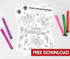 We have full page butterfly designs as well as pages with groups of smaller butterflies on them. Butterfly Coloring Sheet Free Printable Bright Star Kids Usa