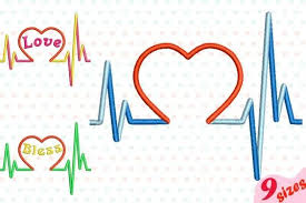 Free Svg Heart Pulse Line Embroidery Design Machine Instant Download Commercial Use Digital File Icon Symbo Free Svg Machine Embroidery Designs Medical Symbols