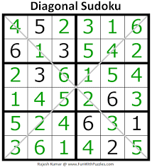 Web kendoku, your location for free kendoku and kenken puzzles online. 6x6 Diagonal Sudoku Puzzles Mini Sudoku Series 115 116