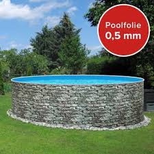 Einzelbecken Rundpool Poolsana Stone 3 60 X 1 20 M Folie 0 5 Mm Pool Poolfolie Hintergarten