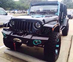 Black Jeep With A Touch Of Teal Dream Cars Jeep Jeep Wrangler Grill Jeep Wrangler Forum