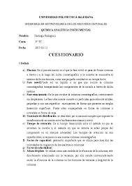 Doc Cuestionario Cap 24 25 Y 26 Cromatografia Santiago Rodriguez Santiago Rodriguez Academia Edu