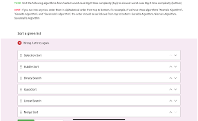 You can change to direction this arrow points to with your computer mouse. Solved Task Sort The Following Algorithms From Fastest W Chegg Com