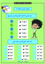 جدول الضرب للعدد ٦ language arabic grade level 4 school subject الرياضيات main content جدول الضرب للع arabic alphabet for kids worksheets alphabet for kids