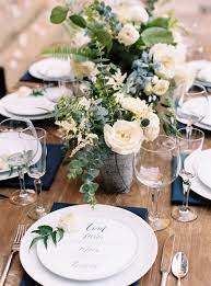 Dreamy Blue New Orleans Inspirational Shoot Summer Wedding Centerpieces Winter Wedding Table Vintage Wedding Centerpieces