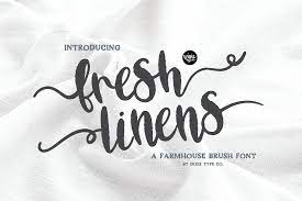 Instant Otf Download Fresh Linens A Farmhouse Etsy Brush Script Fonts Brush Font Brush Script