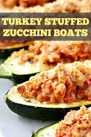 Turkey Stuffed Zucchini Boats Recipe Zucchini Boat Recipes Recipes Zucchini Boats