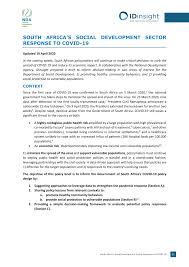 Pdf South Africa Social Sector Responses To Covid 19 Policy Brief