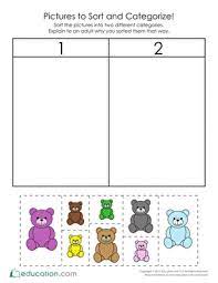 Preschool Math Worksheets Pictures To Sort And Categorize Math Activities Preschool Preschool Math Worksheets Big And Small Activities Preschool