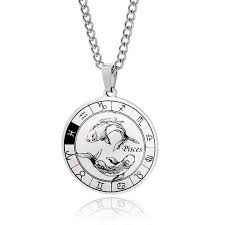 Collar con colgante con signo del zodiaco para hombre, colgante de acero de  titanio con personalidad,