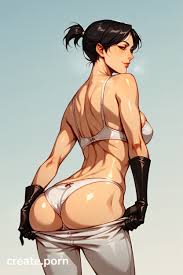 She Undressing Her Bra, Brown Eyes, Rear View Furry AI Porn