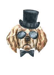 Dog In Hat Dog Bow Tie Dog With Glasses Funny Animal Wall Etsy Dog With Glasses Dog Poster Dog Bowtie