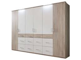 Armoire 6 Portes 12 Tiroirs Smart Coloris Chene Blanc Pas Cher C Est Sur Conforama Fr Large Choix Prix Discount Et Des Chene Blanc Porte Placard Tiroir