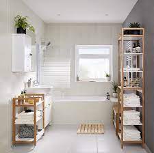 b q on instagram if you re renting your home can still update and refresh bathroom to reflect own personality by house chunky wooden shelves