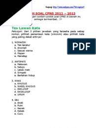 Contoh soal tkp cpns 2019. Soal Tes Cpns Tahun 2012 2013