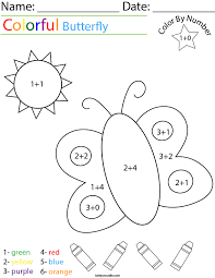 There's something calming about coloring. Addition Color By Number Butterfly Math Worksheet Twisty Noodle