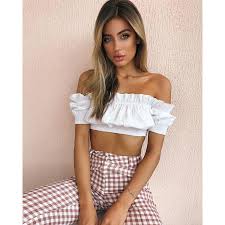 You could also layer it underneath mesh shirts for an interesting look. Buy Women Sexy Off Shoulder Crop Tops Simple Solid Color Elastic Sexy Summer Tops At Affordable Prices Free Shipping Real Reviews With Photos Joom