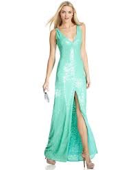 Bcbgmaxazria Dress Sleeveless V Neck Sequin Gown Macy S Bcbgmaxazria Dresses Womens Dresses Sequin Gown