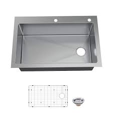 Glacier Bay 18 gauge large single bowl kitchen sink 9 inch