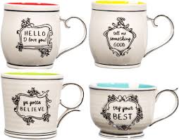 Katie Mandy 4 Assorted 14oz Inspirational Mugs Mugs Coffee Cups Inspiration