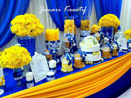 Wedding Decorations For Tables In Light Blue And Yellow Ceiling Jemari Kreatif Design Mustard Yellow Wedding Yellow Wedding Decorations Blue Yellow Weddings