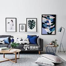 Nordic Cuadros Decoration Nature Leaf Wall Pictures For Living Room Wall Art Canvas Wal Living Room Scandinavian Living Room Color Schemes Living Room Pictures