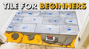 Installing Tile Floor For The First Time How To Lay Tile Floor Youtube