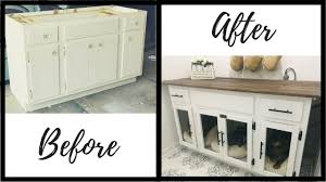 The merry products triple door dog crate is another great piece of dog crate furniture that doubles as an end table. Farmhouse Cabinet Makeover Diy Dog Crate Youtube