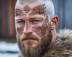Harald Vikings Temporary Tattoo for Cosplayers. Face and Neck Tattoos