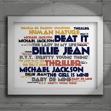 Michael Jackson Limited Edition Typography Lyrics Art Print Signed And Numbered Album Wall Art Poster Availabl Michael Jackson Art Lyrics Art Song Lyric Signs