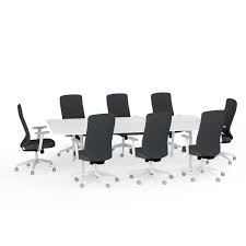 Ping Pong Conference Table 8 High Back Task Chairs Dark Gray Modern Conference Tables Chairs Poppin